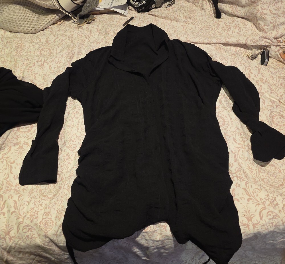 Time and Tru Black Lightweight Women's Shirt Jacket - Picture 3 of 3
